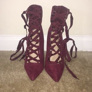 A ruby red and gold detailing